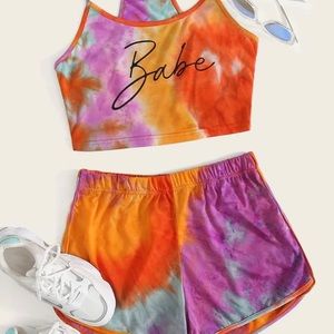 “Babe” Tie-Dye Sleep Set NWT